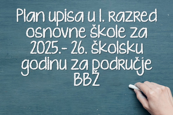 Plan upisa u 1. razred osnovne škole za 2025.- 26. školsku godinu za područje BBŽ